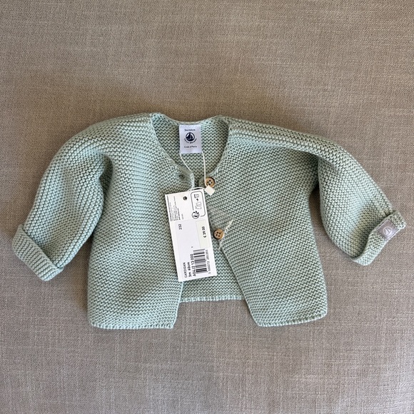 Petit Bateau green baby cardigan - Picture 1 of 1